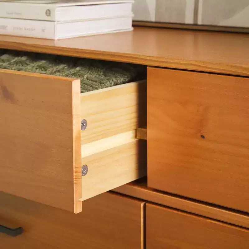 Commode moderne en bois massif à six tiroirs