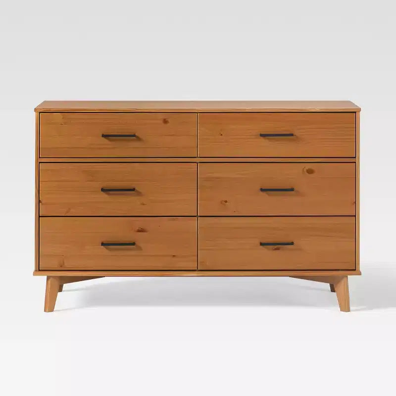 Commode moderne en bois massif à six tiroirs
