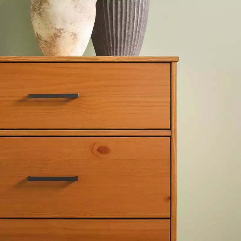 Commode moderne en bois massif à six tiroirs