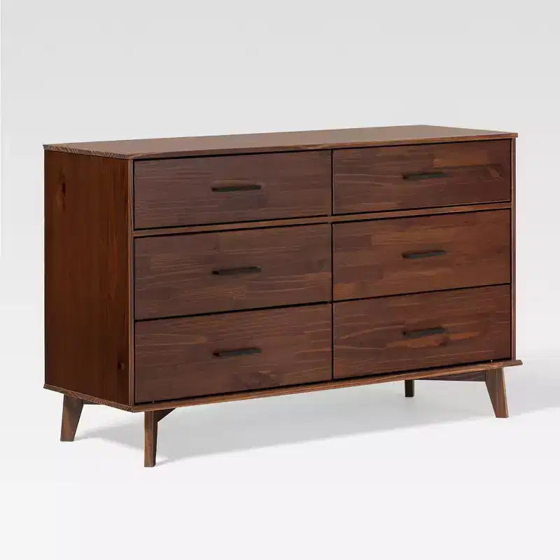 Commode moderne en bois massif à six tiroirs