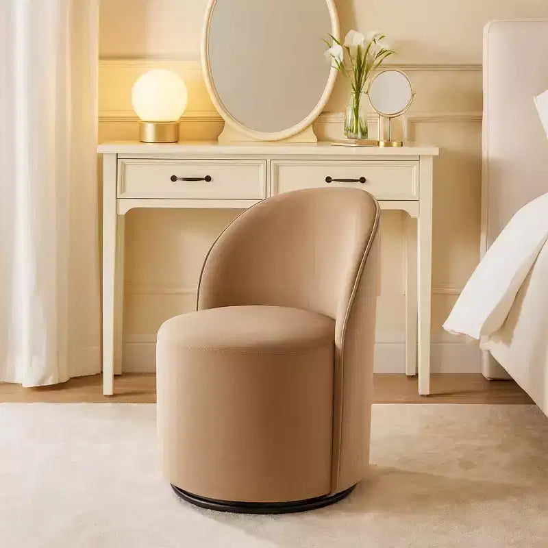 Homy Casa Modern Velvet Swivel Barrel Accent Chair with 360 Base, for Living Room or Bedroom, Brown