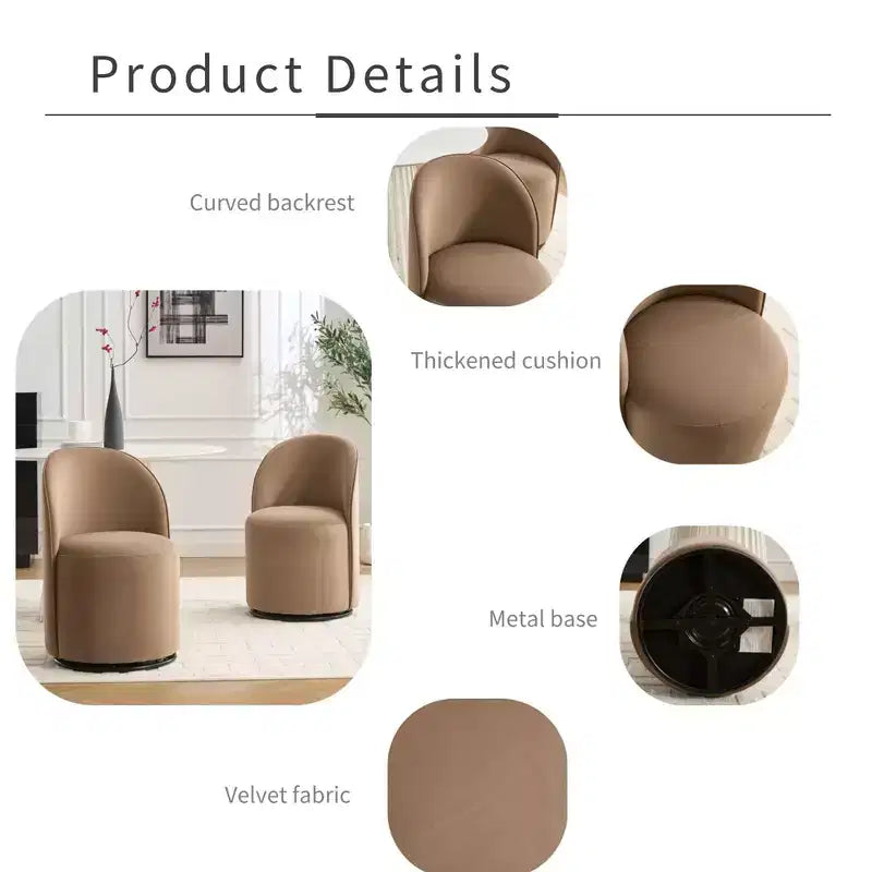 Fauteuil pivotant moderne en velours