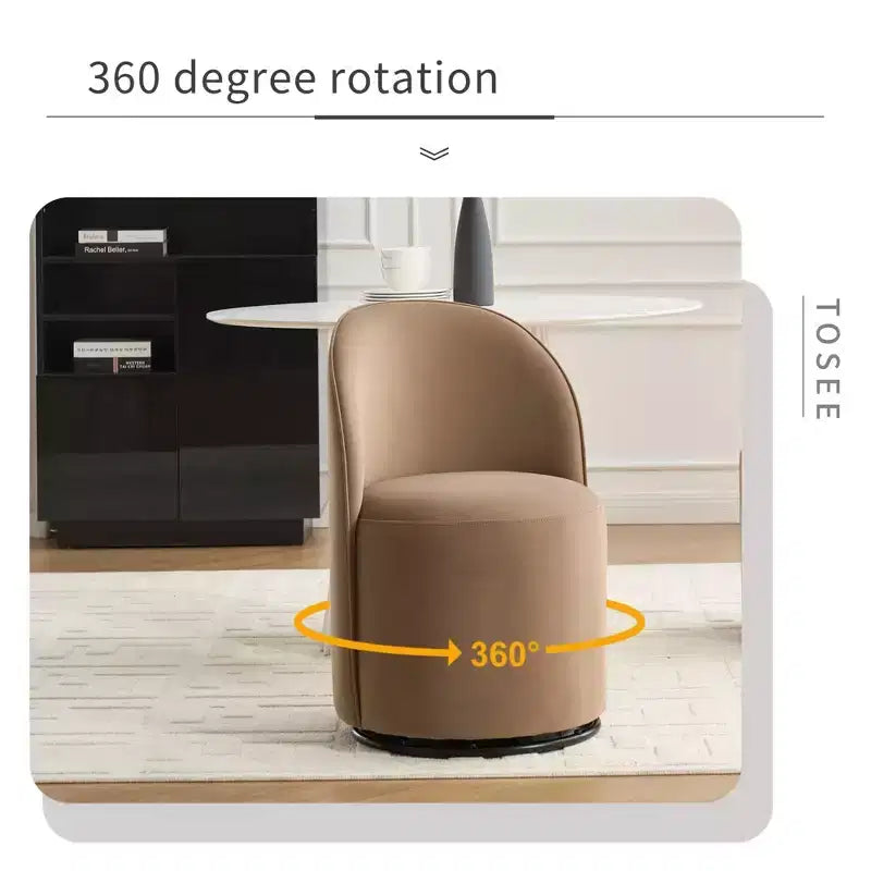 Fauteuil pivotant moderne en velours