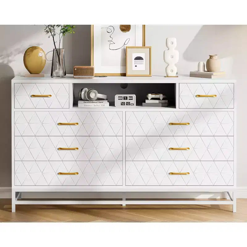 Commode en bois à huit tiroirs pour chambre à coucher