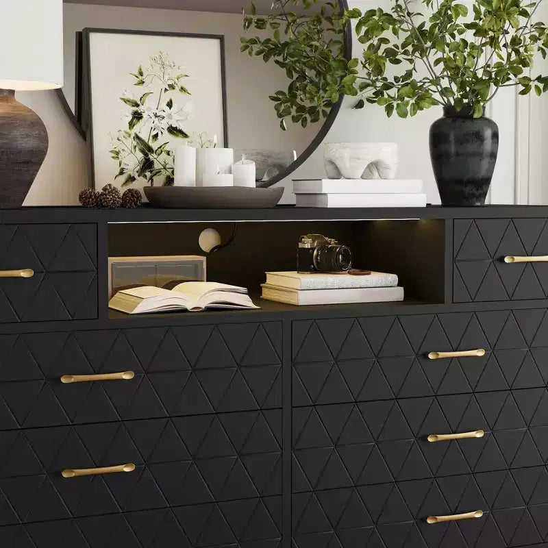 Commode en bois à huit tiroirs pour chambre à coucher