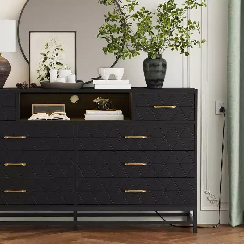 Commode en bois à huit tiroirs pour chambre à coucher