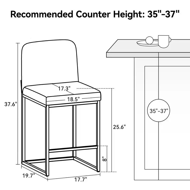 Chaise d'îlot de cuisine en similicuir