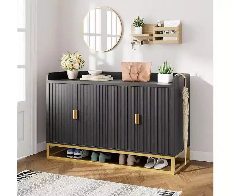 COZONY Fluted Sideboard with Storage Cabinet, Modern Buffet Console with Adjustable Shelves for Living Room, Kitchen, Entryway, Anti-Tip Design