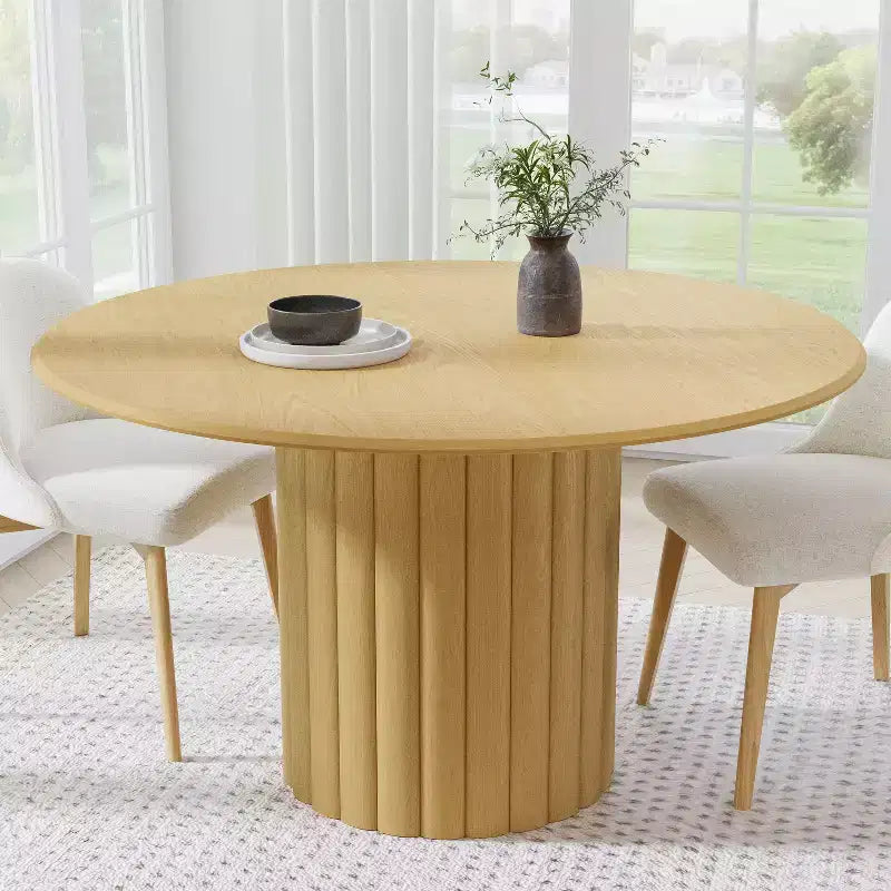 Table à manger ronde en bois