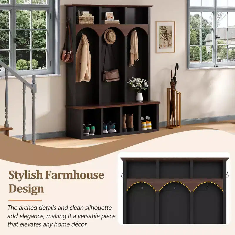 Porte-manteau de hall de style rustique