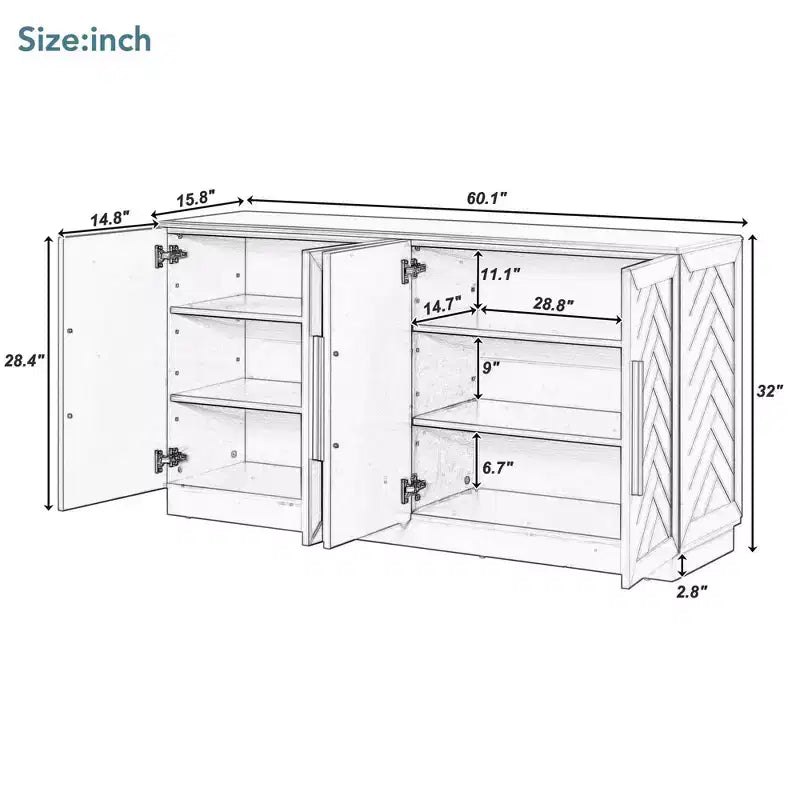 Étagère réglable poignées décoratives armoire