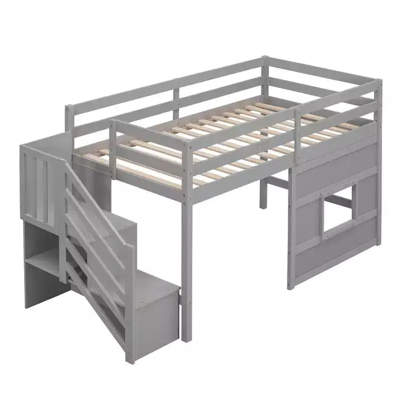 Lit mezzanine simple avec escalier