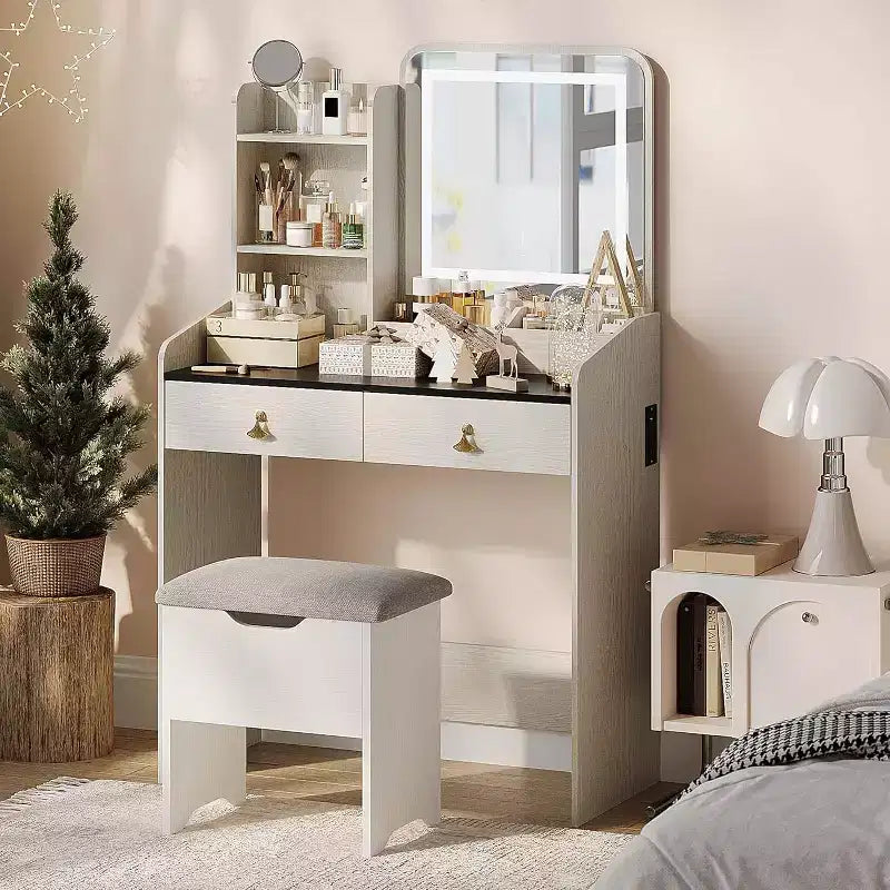 Coiffeuse avec miroir et lumière
