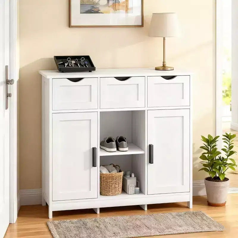 Meuble de rangement avec tiroirs et étagères