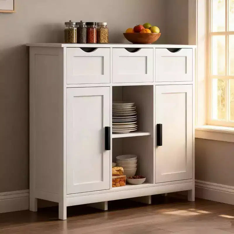 Meuble de rangement avec tiroirs et étagères
