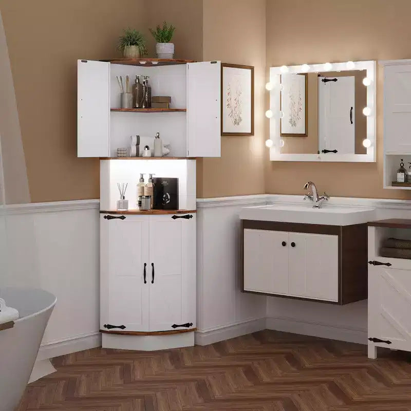 Meuble d'angle de style fermette