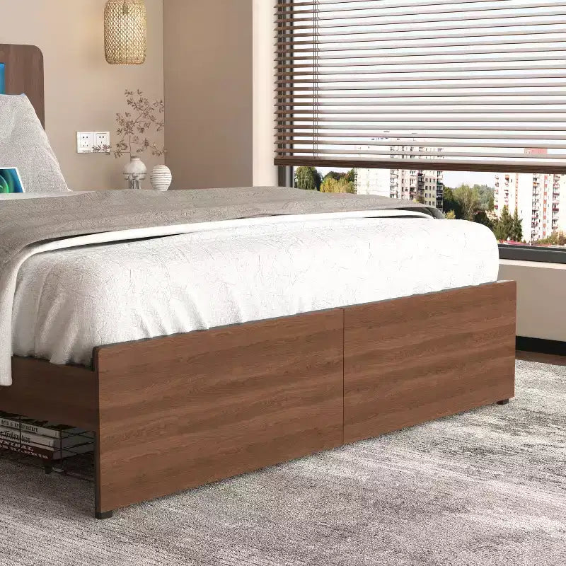 Cadre de lit plateforme en bois de style rustique